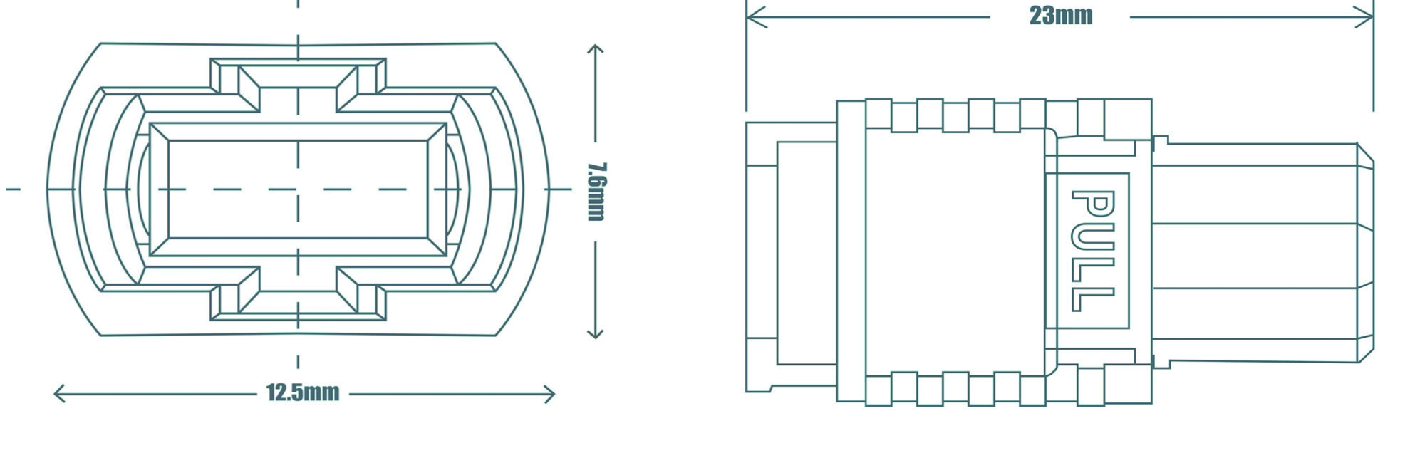 MTP/MPO connector dimensions