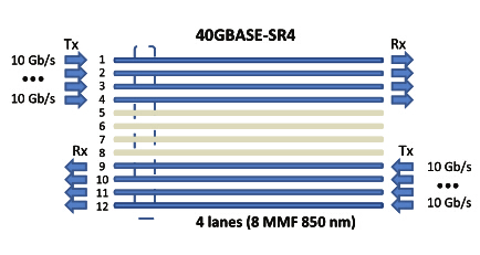 Cabling Options for 40G QSFP SR4 and 40G QSFP BiDi Transceivers